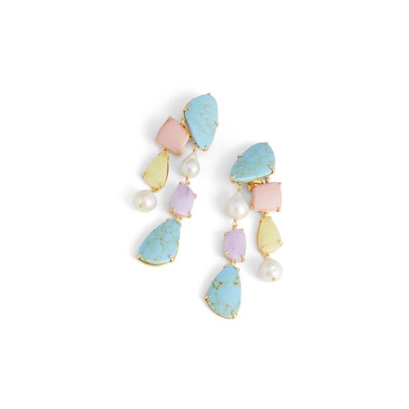 Lele Sadoughi Pebble Chandelier Clip-On Earrings - Picture 2 of 7